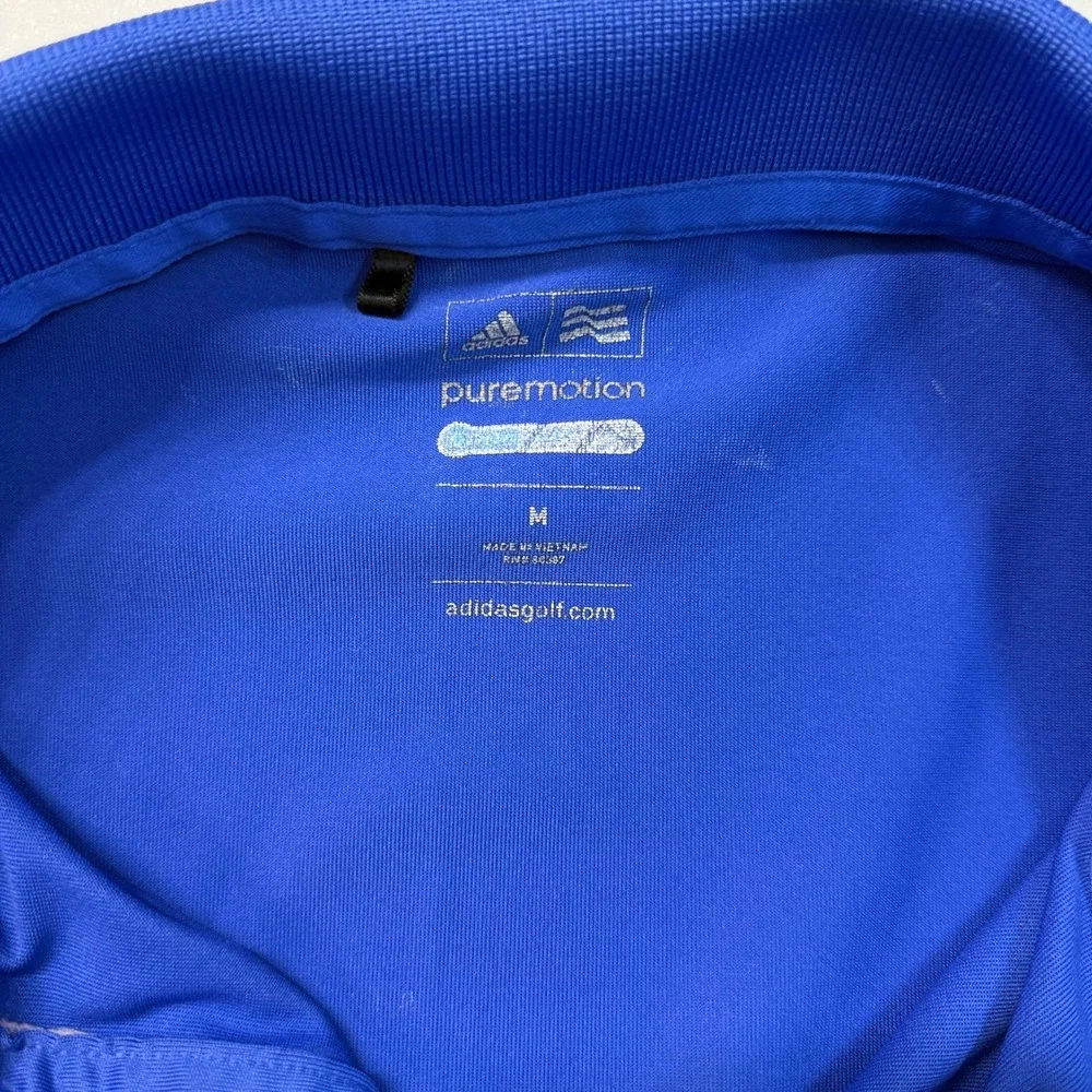 Adidas Golf Polo Shirt Men's Medium Blue Pinehurst 1895 Performance Puremotion‎